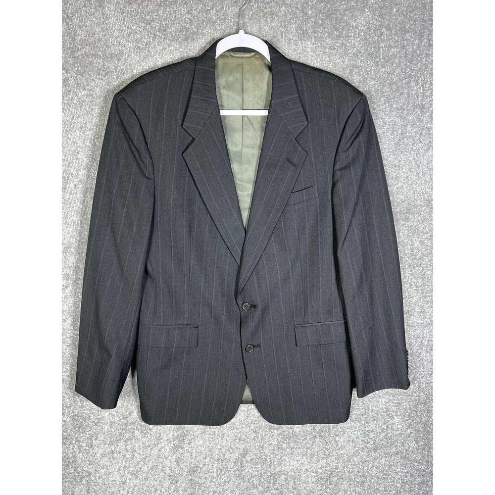 Christian Dior Monsieur 2 Button Blazer Sport Coat Mens 42R Striped Gray Pockets